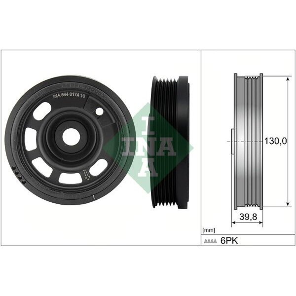 Schaeffler INA 544 0174 10 Riemenscheibe, Kurbelwelle