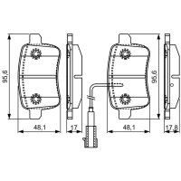 BOSCH 0 986 495 305 Bremsbelagsatz, Scheibenbremse