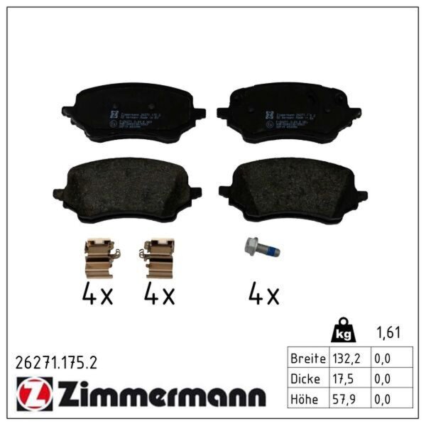 ZIMMERMANN 26271.175.2 Bremsbelagsatz, Scheibenbremse