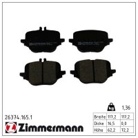 ZIMMERMANN 26374.165.1 Bremsbelagsatz, Scheibenbremse