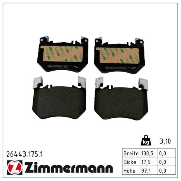 ZIMMERMANN 26443.175.1 Bremsbelagsatz, Scheibenbremse