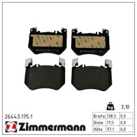 ZIMMERMANN 26443.175.1 Bremsbelagsatz, Scheibenbremse