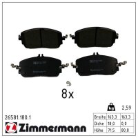 ZIMMERMANN 26581.180.1 Bremsbelagsatz, Scheibenbremse