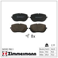 ZIMMERMANN 26592.190.1 Bremsbelagsatz, Scheibenbremse