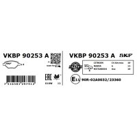SKF VKBP 90253 A Bremsbelagsatz, Scheibenbremse
