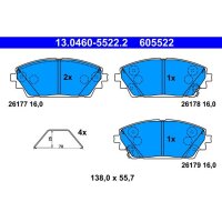 ATE 13.0460-5522.2 Bremsbelagsatz, Scheibenbremse