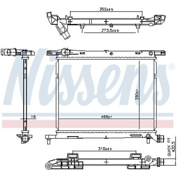 NISSENS 607029 Kühler, Motorkühlung
