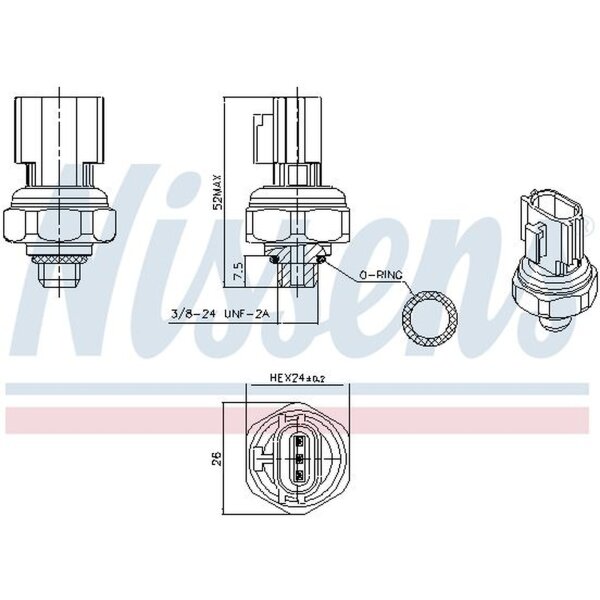 NISSENS 301077 Druckschalter, Klimaanlage