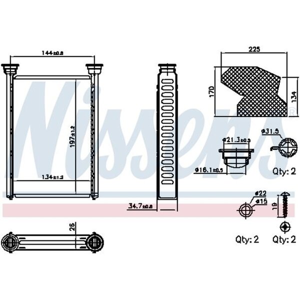 NISSENS 707309 Wärmetauscher, Innenraumheizung