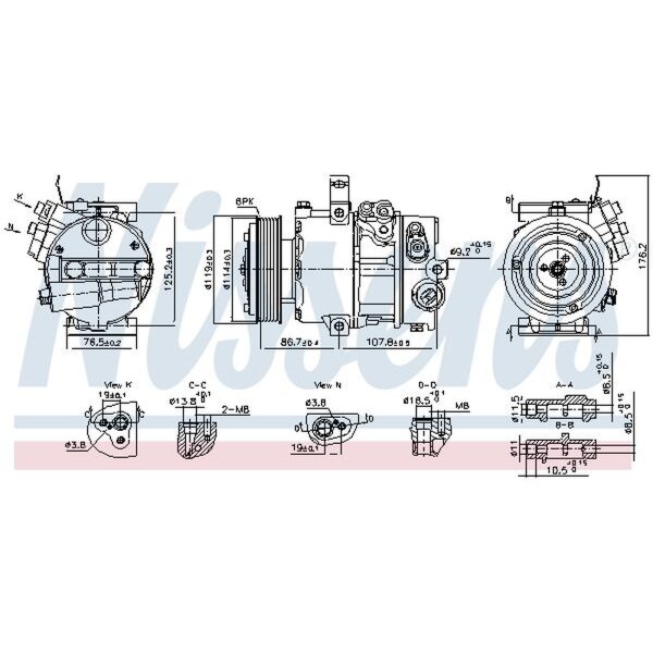 NISSENS 890751 Kompressor, Klimaanlage