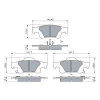 BOSCH 0 986 460 081 Bremsbelagsatz, Scheibenbremse