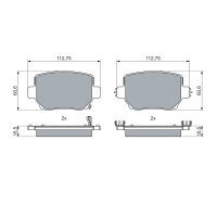 BOSCH 0 986 460 087 Bremsbelagsatz, Scheibenbremse