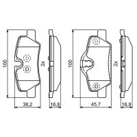 BOSCH 0 986 495 400 Bremsbelagsatz, Scheibenbremse