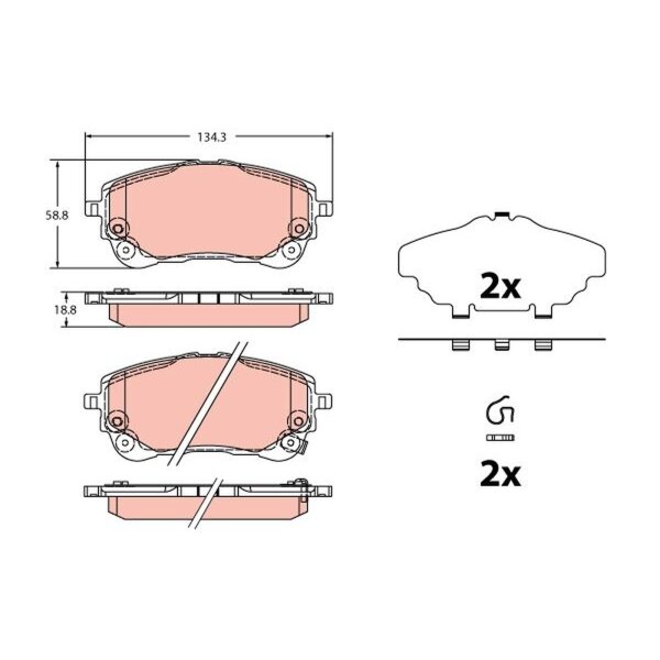 TRW GDB2349 Bremsbelagsatz, Scheibenbremse
