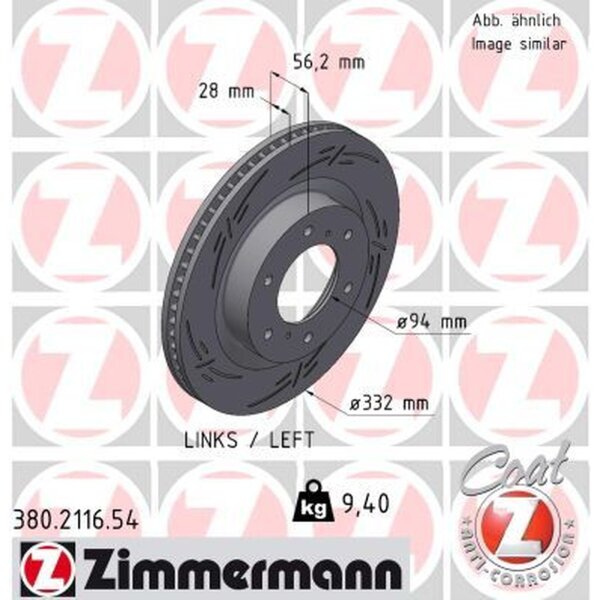 ZIMMERMANN 380.2116.54 Bremsscheibe