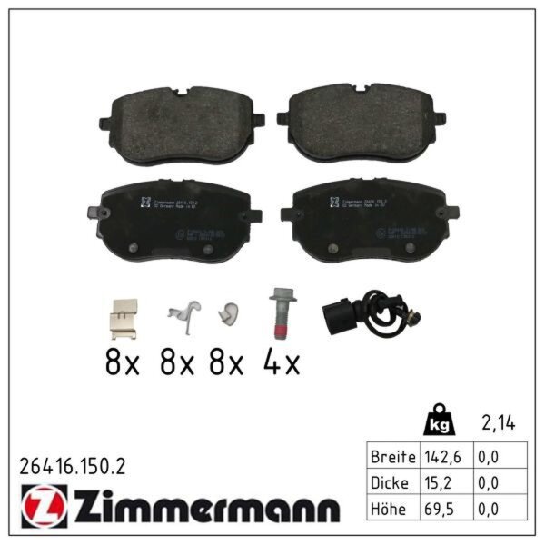 ZIMMERMANN 26416.150.2 Bremsbelagsatz, Scheibenbremse