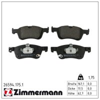 ZIMMERMANN 26594.175.1 Bremsbelagsatz, Scheibenbremse