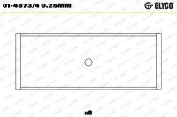 GLYCO 01-4873/4 0.25MM Pleuellagerschale