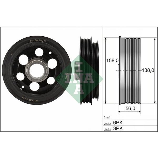 Schaeffler INA 544 0180 10 Riemenscheibe, Kurbelwelle
