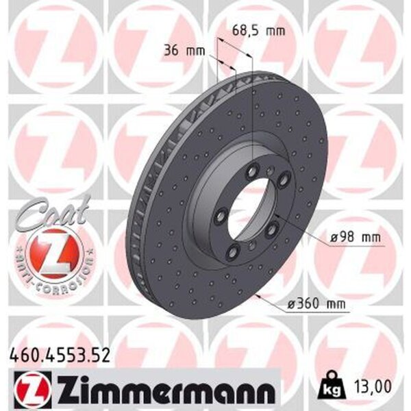 ZIMMERMANN 460.4553.52 Bremsscheibe