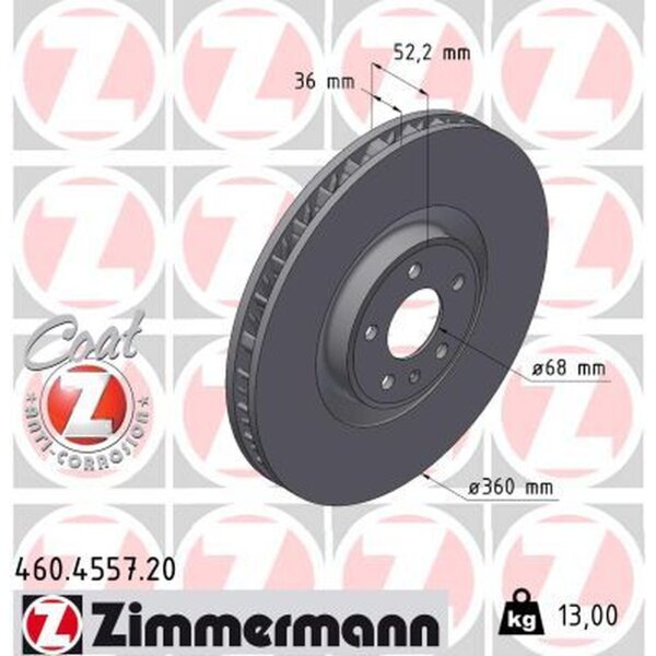 ZIMMERMANN 460.4557.20 Bremsscheibe