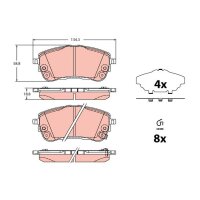 TRW GDB2345 Bremsbelagsatz, Scheibenbremse