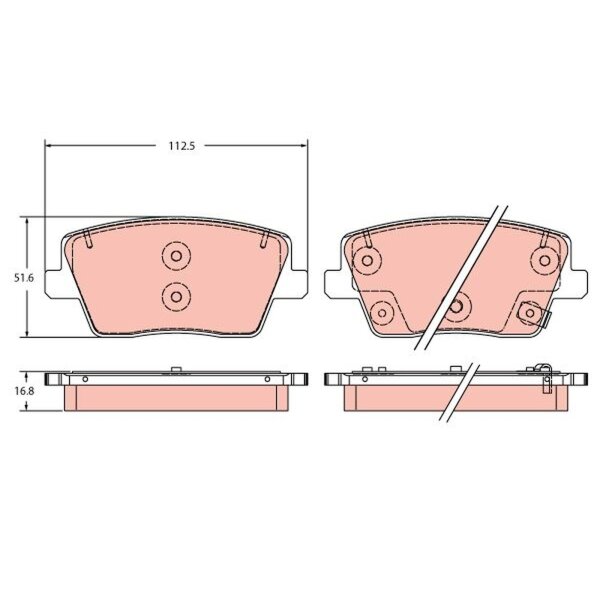 TRW GDB2355 Bremsbelagsatz, Scheibenbremse