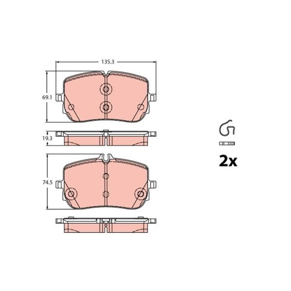 TRW GDB2433 Bremsbelagsatz, Scheibenbremse