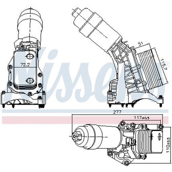 NISSENS 91395 Ölkühler, Motoröl