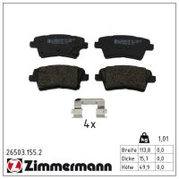 ZIMMERMANN 26503.155.2 Bremsbelagsatz, Scheibenbremse