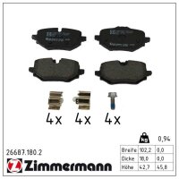 ZIMMERMANN 26687.180.2 Bremsbelagsatz, Scheibenbremse