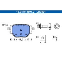 ATE 13.0470-3891.2 Bremsbelagsatz, Scheibenbremse