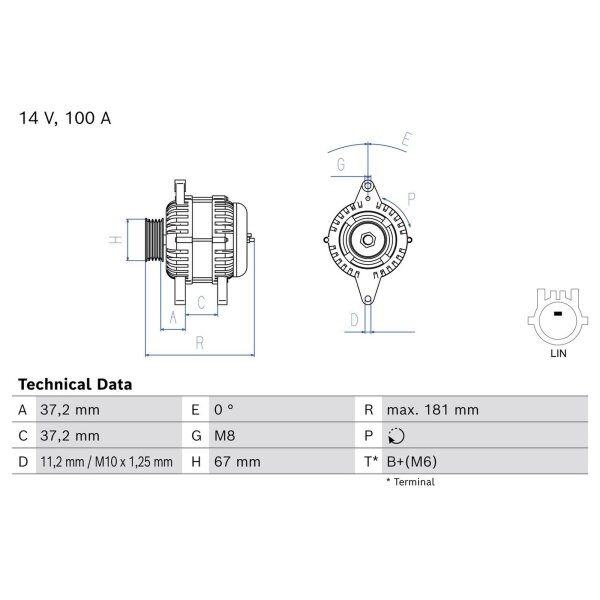 BOSCH 0 986 086 510 Generator