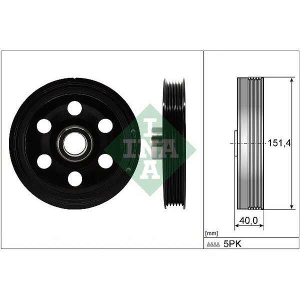 Schaeffler INA 544 0165 10 Riemenscheibe, Kurbelwelle