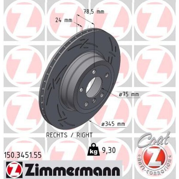 ZIMMERMANN 150.3451.55 Bremsscheibe