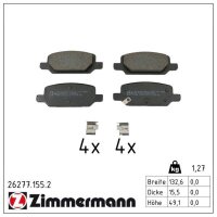 ZIMMERMANN 26277.155.2 Bremsbelagsatz, Scheibenbremse