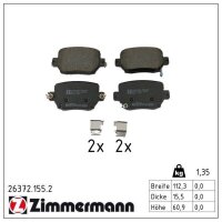 ZIMMERMANN 26372.155.2 Bremsbelagsatz, Scheibenbremse