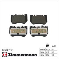 ZIMMERMANN 26519.175.1 Bremsbelagsatz, Scheibenbremse