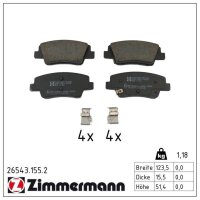 ZIMMERMANN 26543.155.2 Bremsbelagsatz, Scheibenbremse