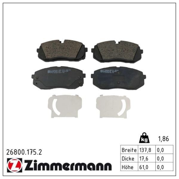 ZIMMERMANN 26800.175.2 Bremsbelagsatz, Scheibenbremse
