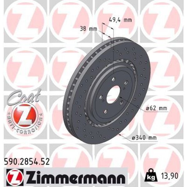 ZIMMERMANN 590.2854.52 Bremsscheibe