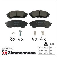 ZIMMERMANN 22688.190.2 Bremsbelagsatz, Scheibenbremse