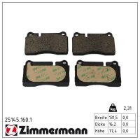 ZIMMERMANN 25145.160.1 Bremsbelagsatz, Scheibenbremse