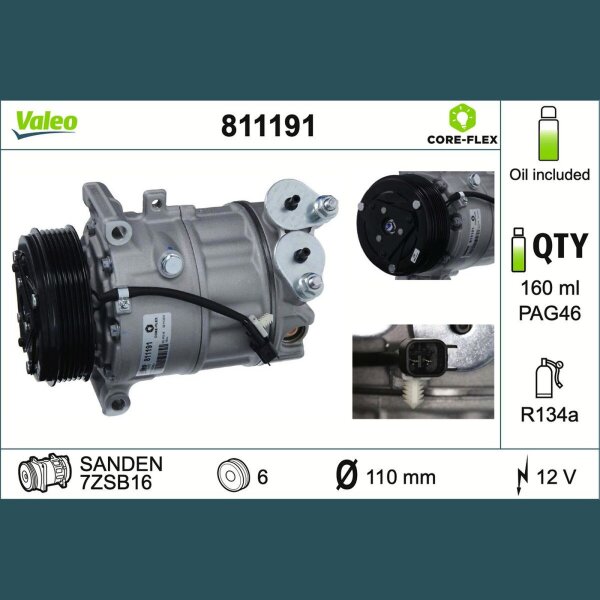 VALEO 811191 Kompressor, Klimaanlage