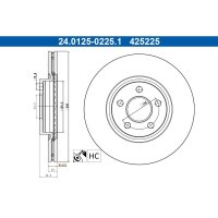 ATE 24.0125-0225.1 Bremsscheibe
