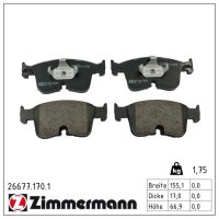 ZIMMERMANN 26677.170.1 Bremsbelagsatz, Scheibenbremse