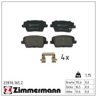 ZIMMERMANN 22876.165.2 Bremsbelagsatz, Scheibenbremse