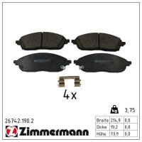 ZIMMERMANN 26742.190.2 Bremsbelagsatz, Scheibenbremse
