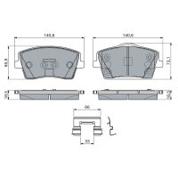 BOSCH 0 986 460 144 Bremsbelagsatz, Scheibenbremse