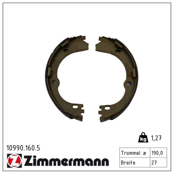 ZIMMERMANN 10990.160.5 Bremsbackensatz